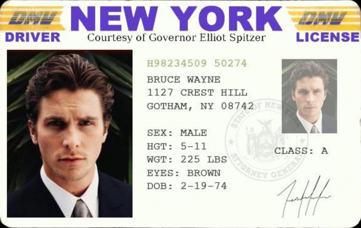 Bruce Wayne id card – IDEN