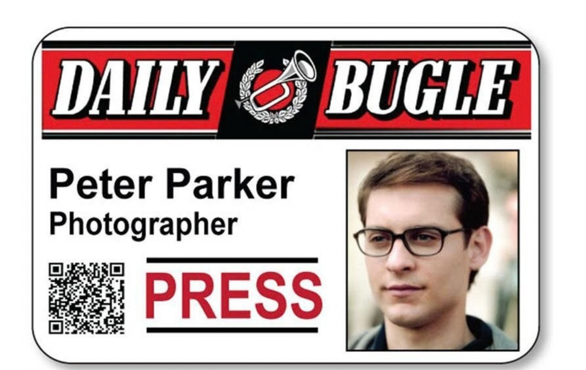 Peter Parker Daily bugle id badge
