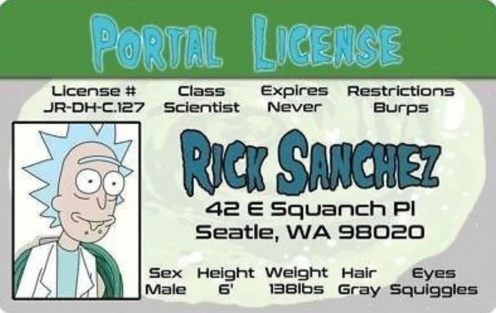 Rick and Morty rick sanchez ID Badge