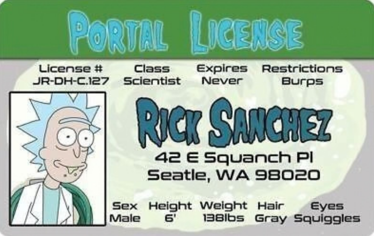 Rick and Morty rick sanchez ID Badge