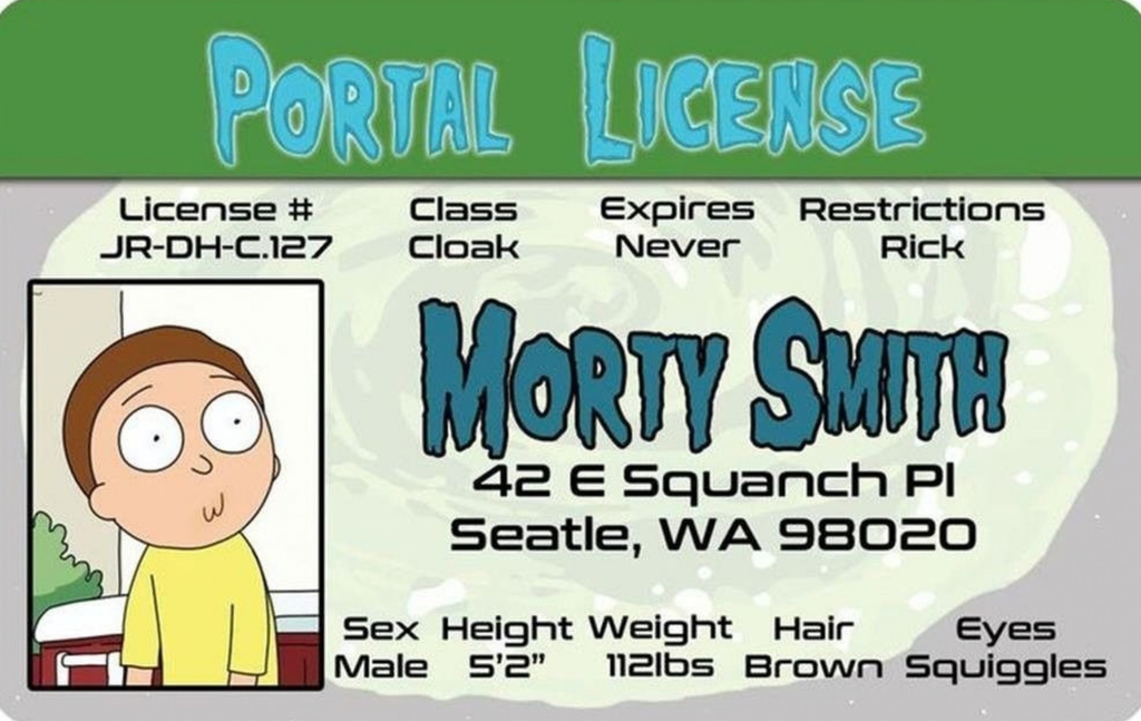 Ricky and Morty Morty ID badge