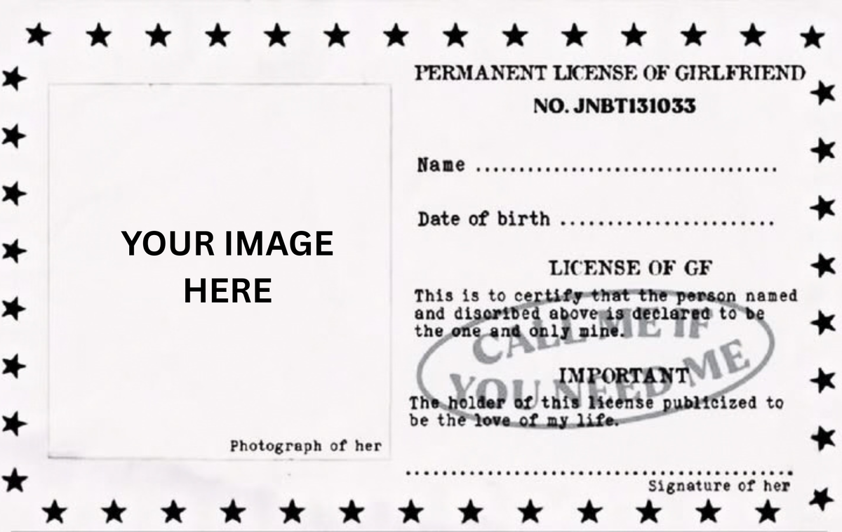 Call Me If You Get Lost Card License Of GF white
