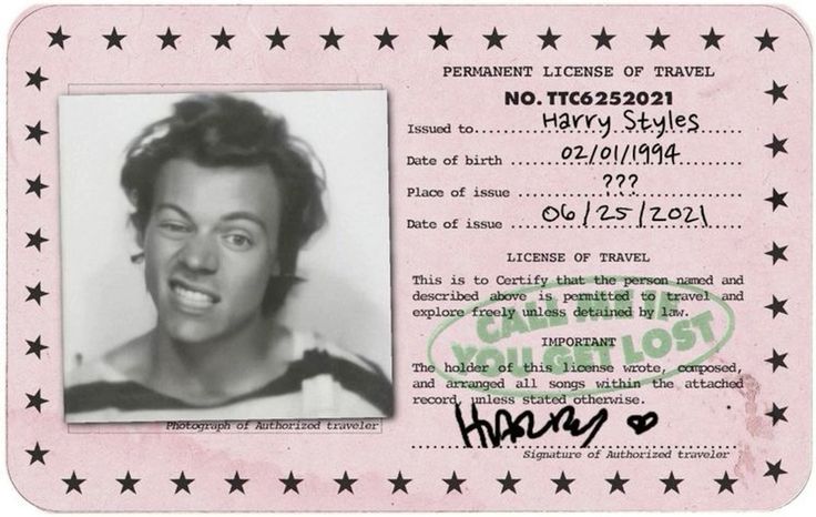 Harry Styles - call me if you get lost card