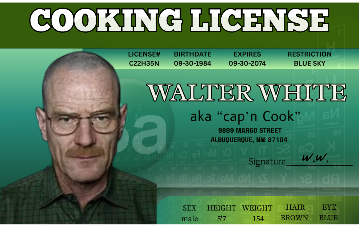 Walter White ID badge