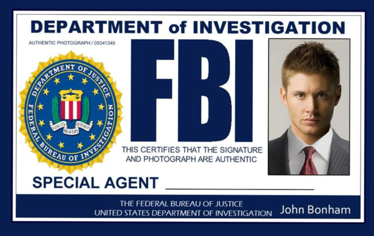 Dean Winchester FBI ID badge