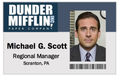 Michael Scott Employee ID Card — Dunder Mifflin