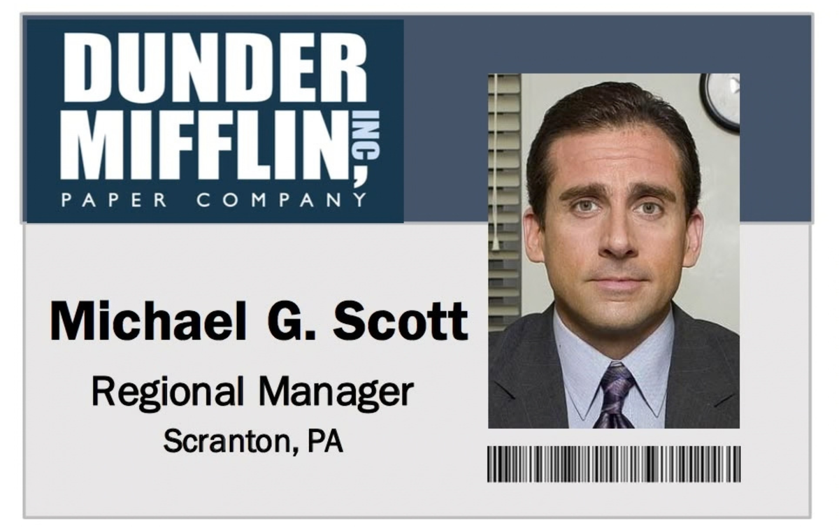 Michael Scott Employee ID Card — Dunder Mifflin