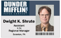 Dwight Schrute Employee ID Card — Dunder Mifflin