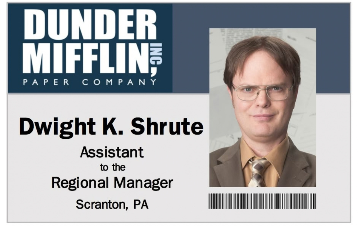 Dwight Schrute Employee ID Card — Dunder Mifflin