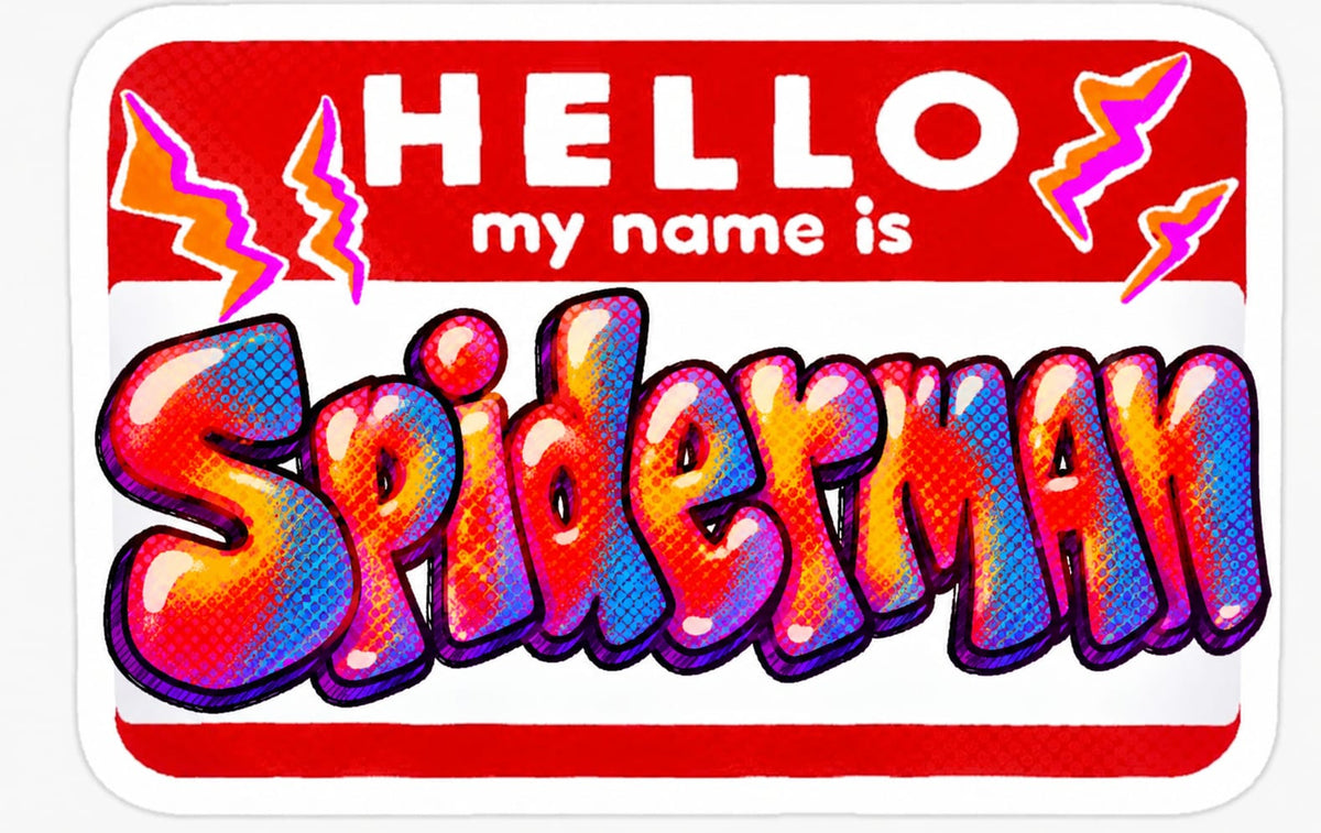 Spider-Man Pop Art Name Badge – Custom ID Card