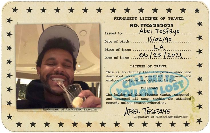 Weeknd Call me if you get lost card